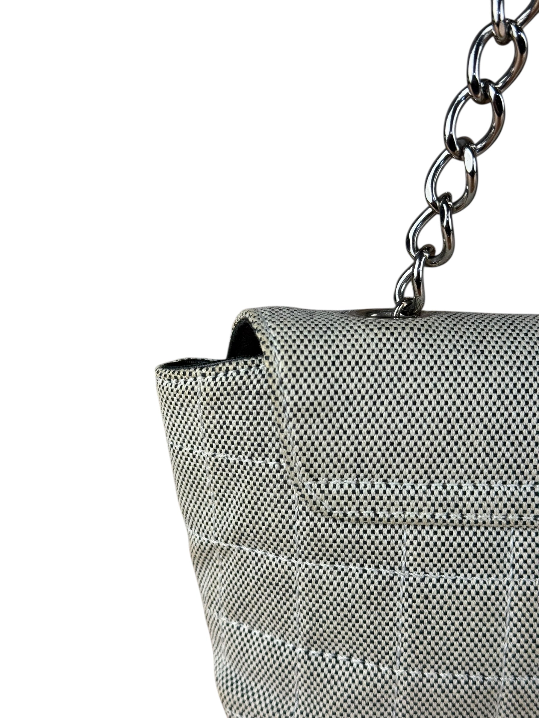 Chanel 2005 Canvas Camellia No. 5 Flap Shoulder Bag