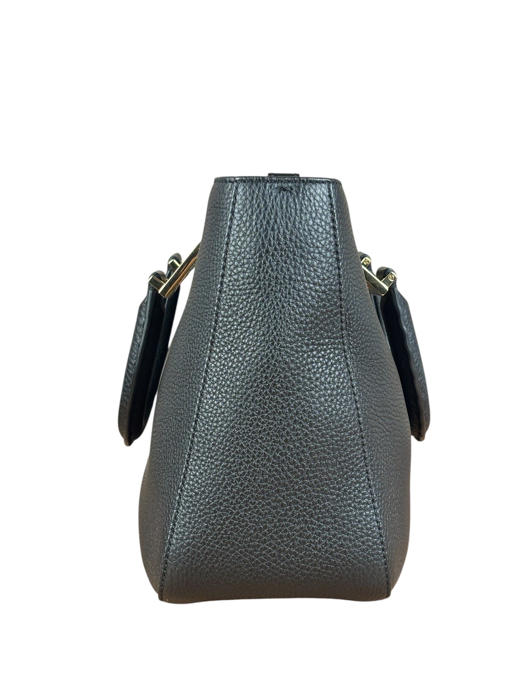 Fendi Black Leather Small FF Tote Two-Way Bag
