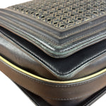Chanel Black Leather Braided Boy Flap Shoulder Bag 2014