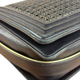 Chanel Black Leather Braided Boy Flap Shoulder Bag 2014
