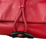 Burberry Red Leather Haymarket Check Shoulder Bag