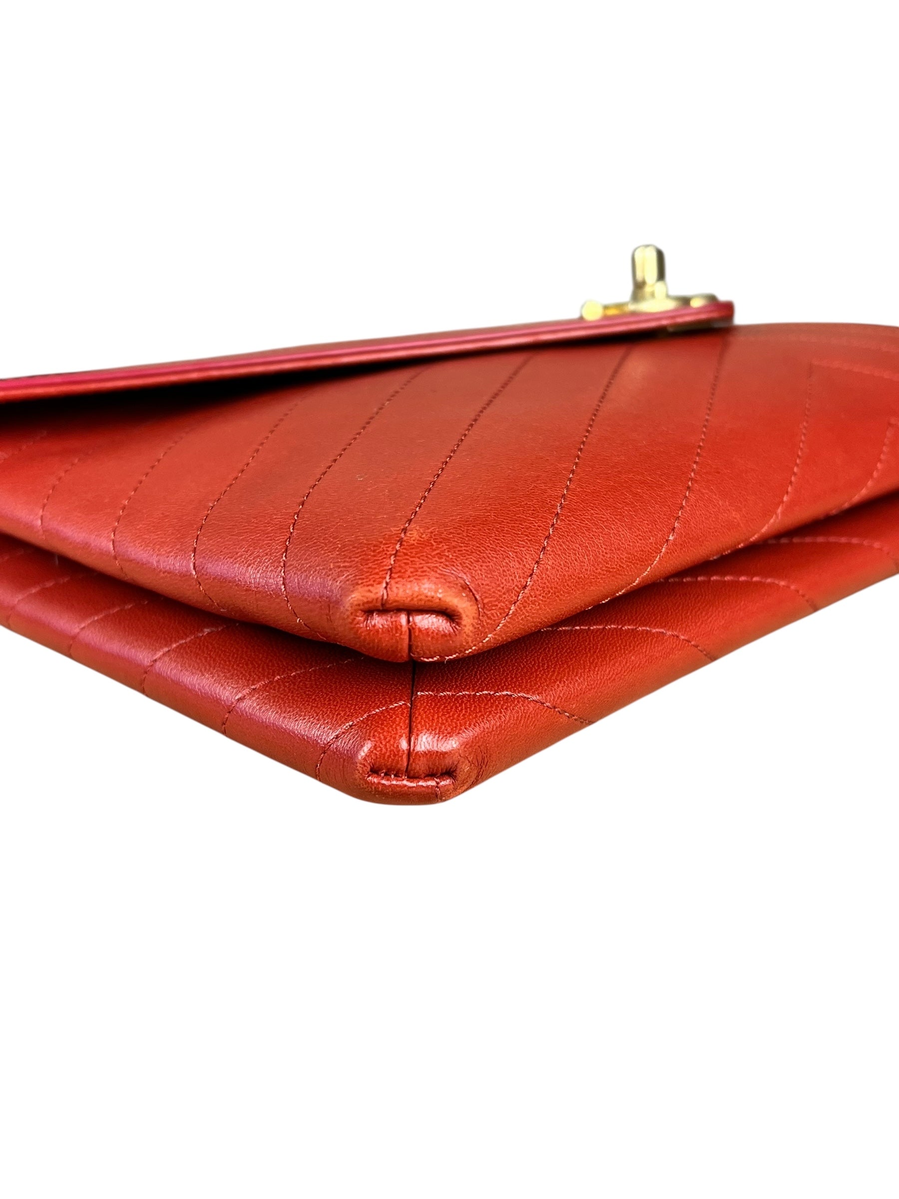 Chanel Chevron Quilted Envelope Clutch
