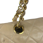 Chanel Beige Quilted Lambskin Flap Bag 90's