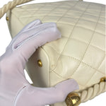 Chanel Ivory Crumpled Leather Vogue Rope Hobo Bag 2019