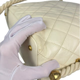 Chanel Ivory Crumpled Leather Vogue Rope Hobo Bag 2019