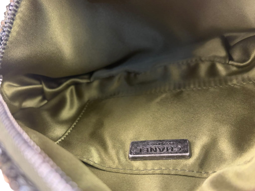 Chanel Olive Green Quilted Leather Trim Coco Cuba Fanny Pack Belt Bag 2017