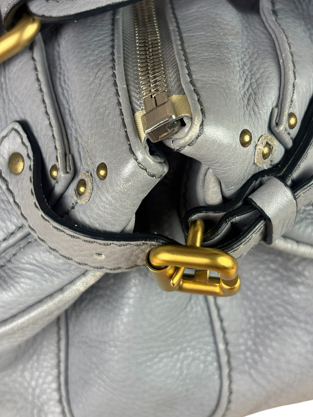 Chloe Grey Leather Paddington Handbag