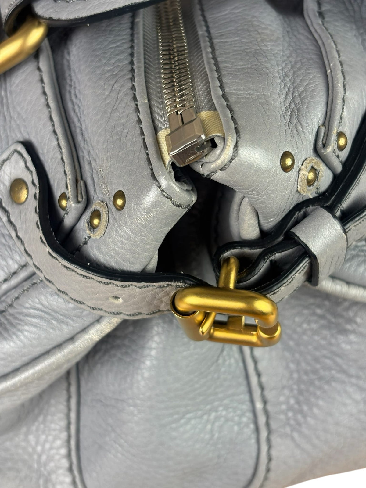 Chloe Grey Leather Paddington Handbag