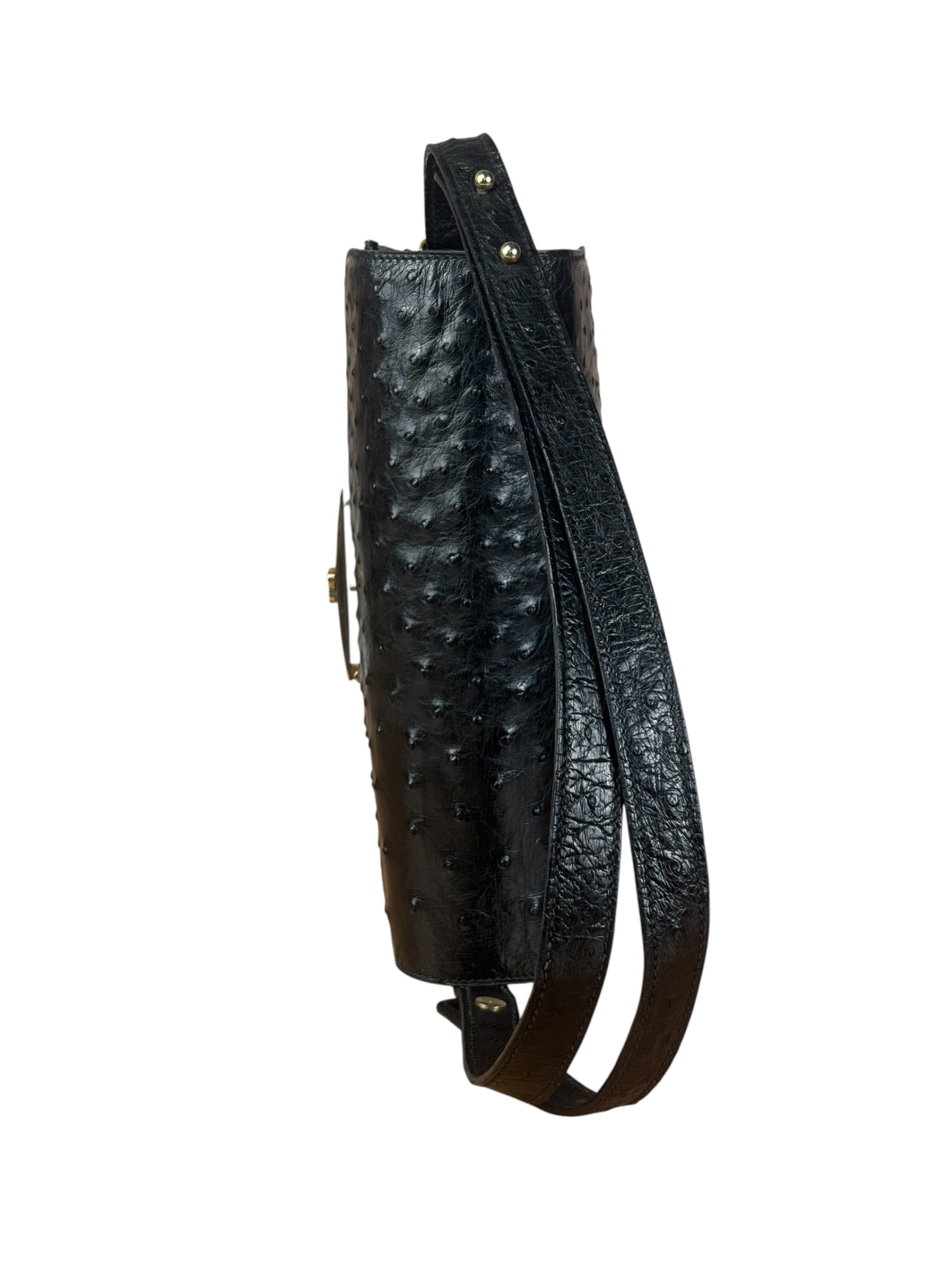 Balenciaga Vintage Black Leather Shoulder Bag