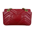 Gucci GG Red Marmont Matelasse Shoulder Bag