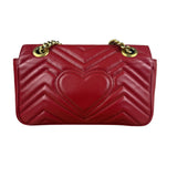 Gucci GG Red Marmont Matelasse Shoulder Bag