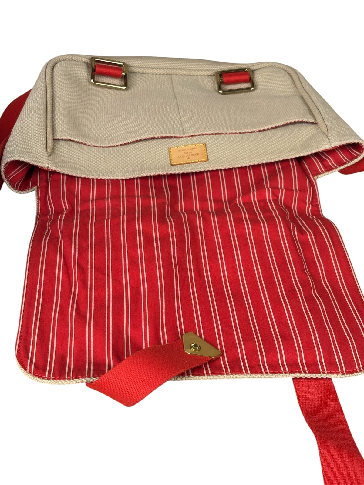 Louis Vuitton Tan/Red Canvas Antigua Besace Messenger Bag PM