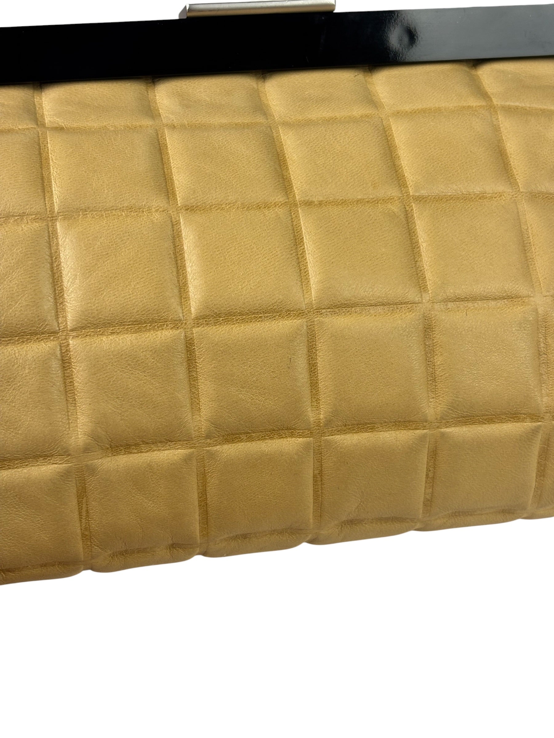 Chanel Beige Lambskin Chocolate Bar Frame Handbag 2002