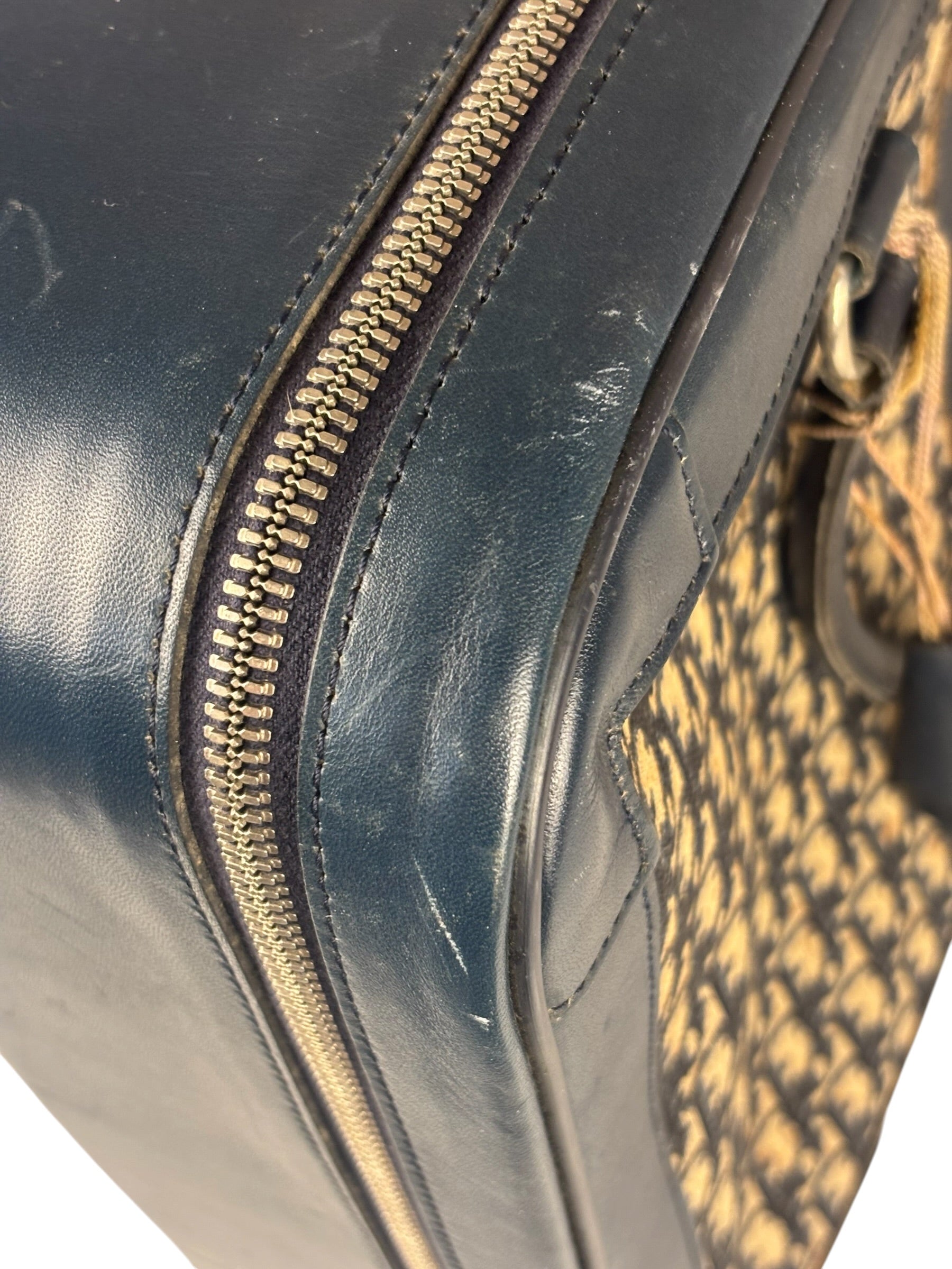 Christian Dior Vintage Navy Oblique Travel Bag