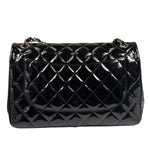 Chanel Black Quilted Patent Leather Double Flap Bag 2011