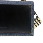 Alexander McQueen Denim Jeweled Knuckle Shoulder Bag
