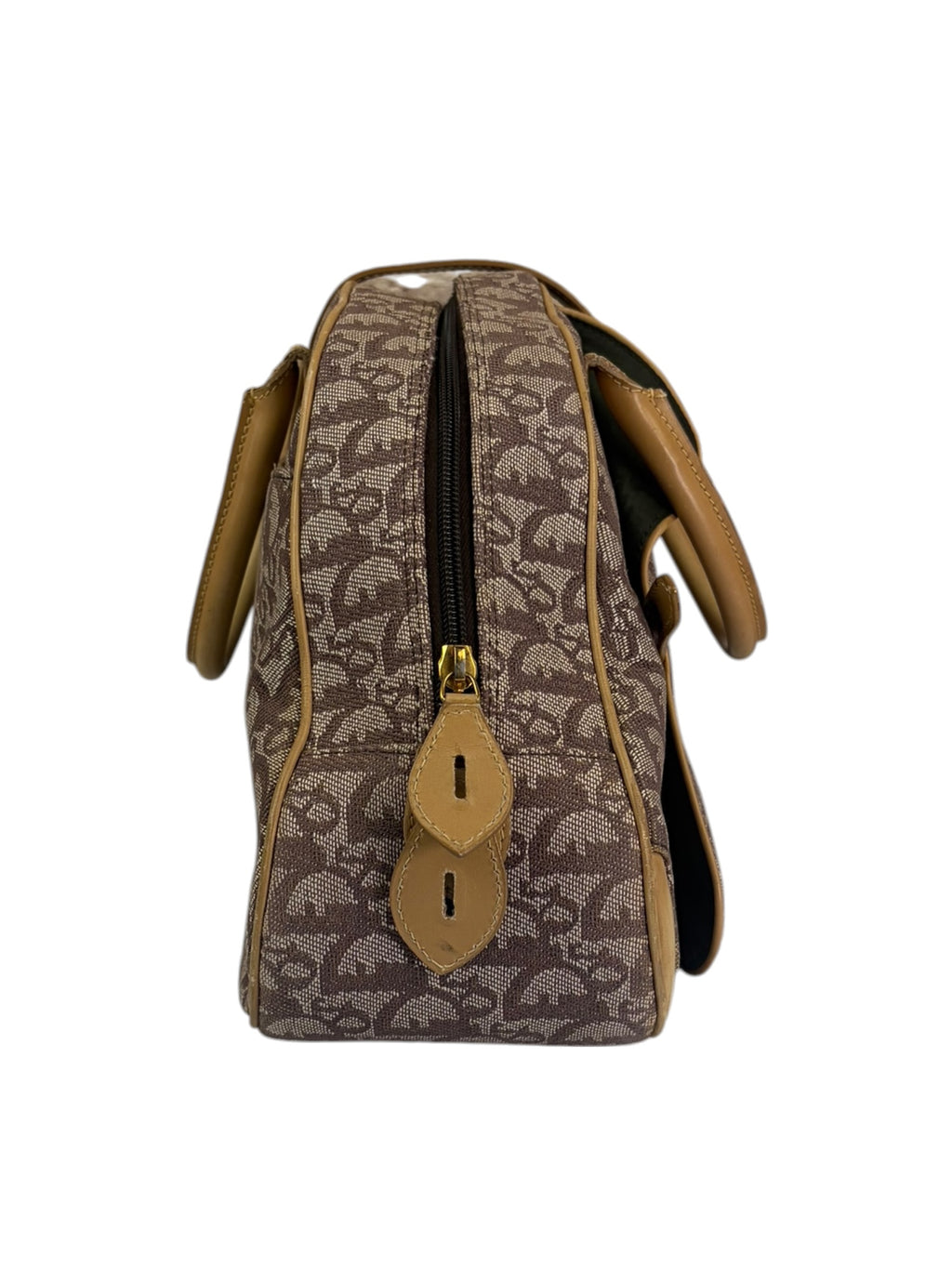 Christian Dior Beige/Brown Trotter Double Saddle Bowler Bag