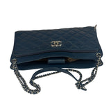Chanel Blue Quilted Leather CC Chain Shoulder Bag 2018