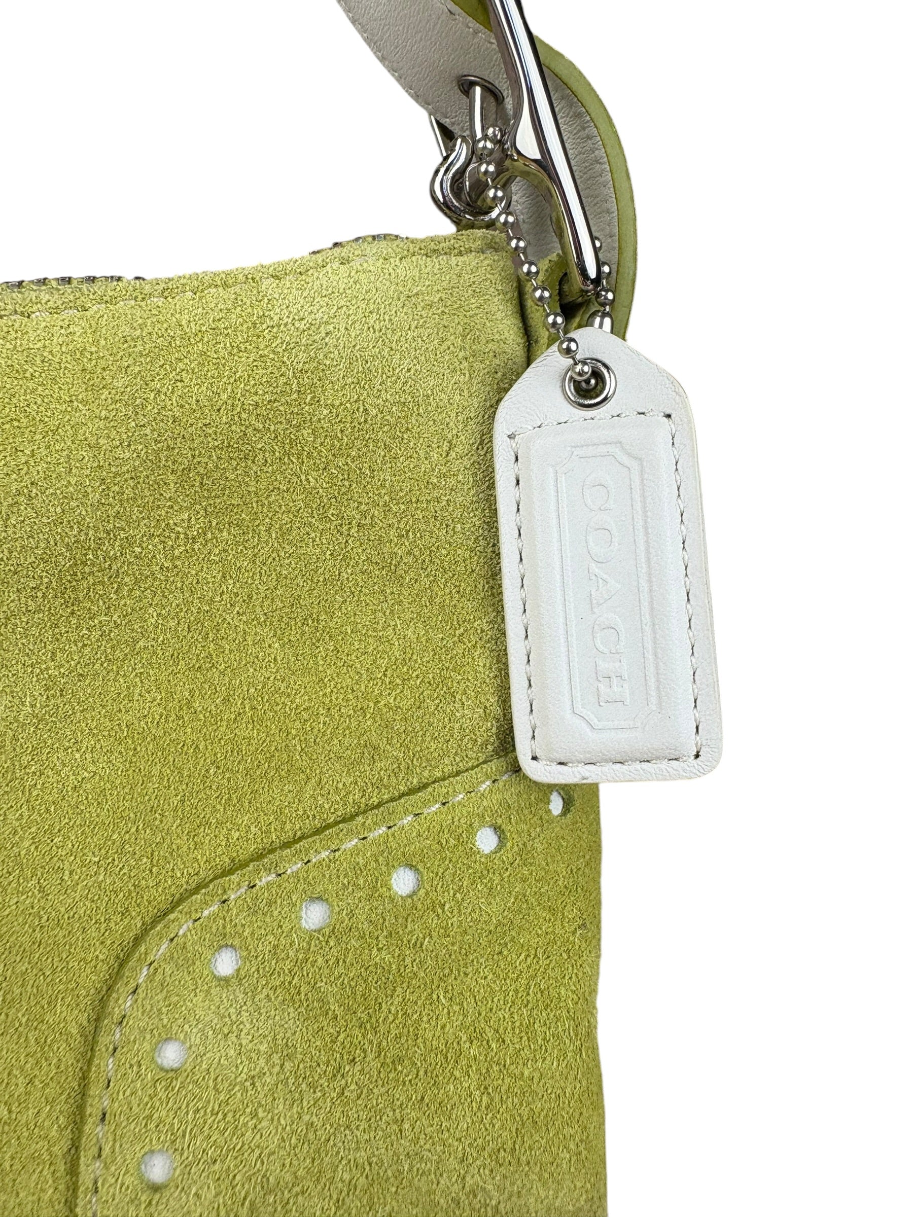 Coach Vintage Green Suede Shoulder Bag
