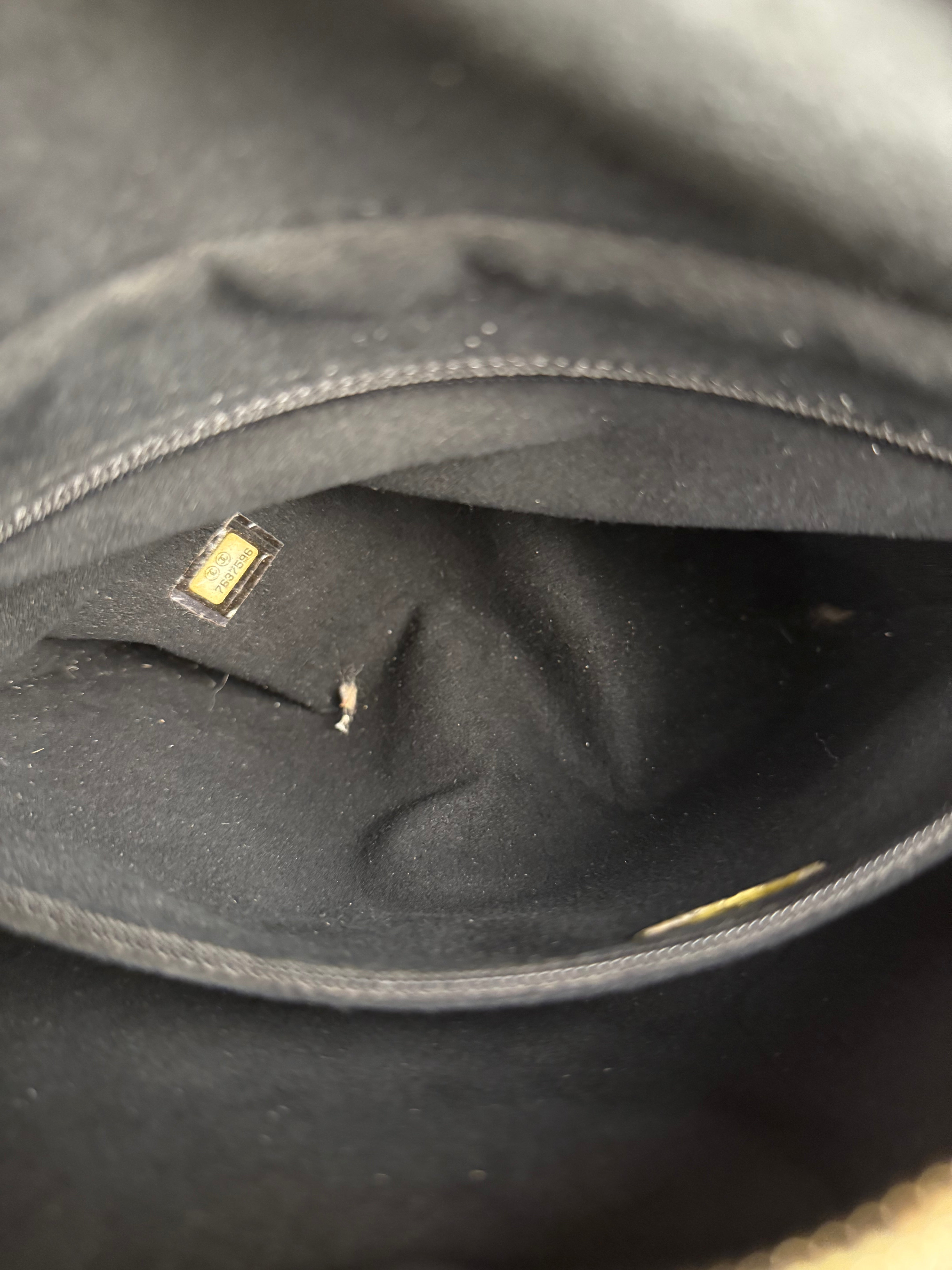 Chanel Vintage Patent Chocolate Bar Bowler Bag