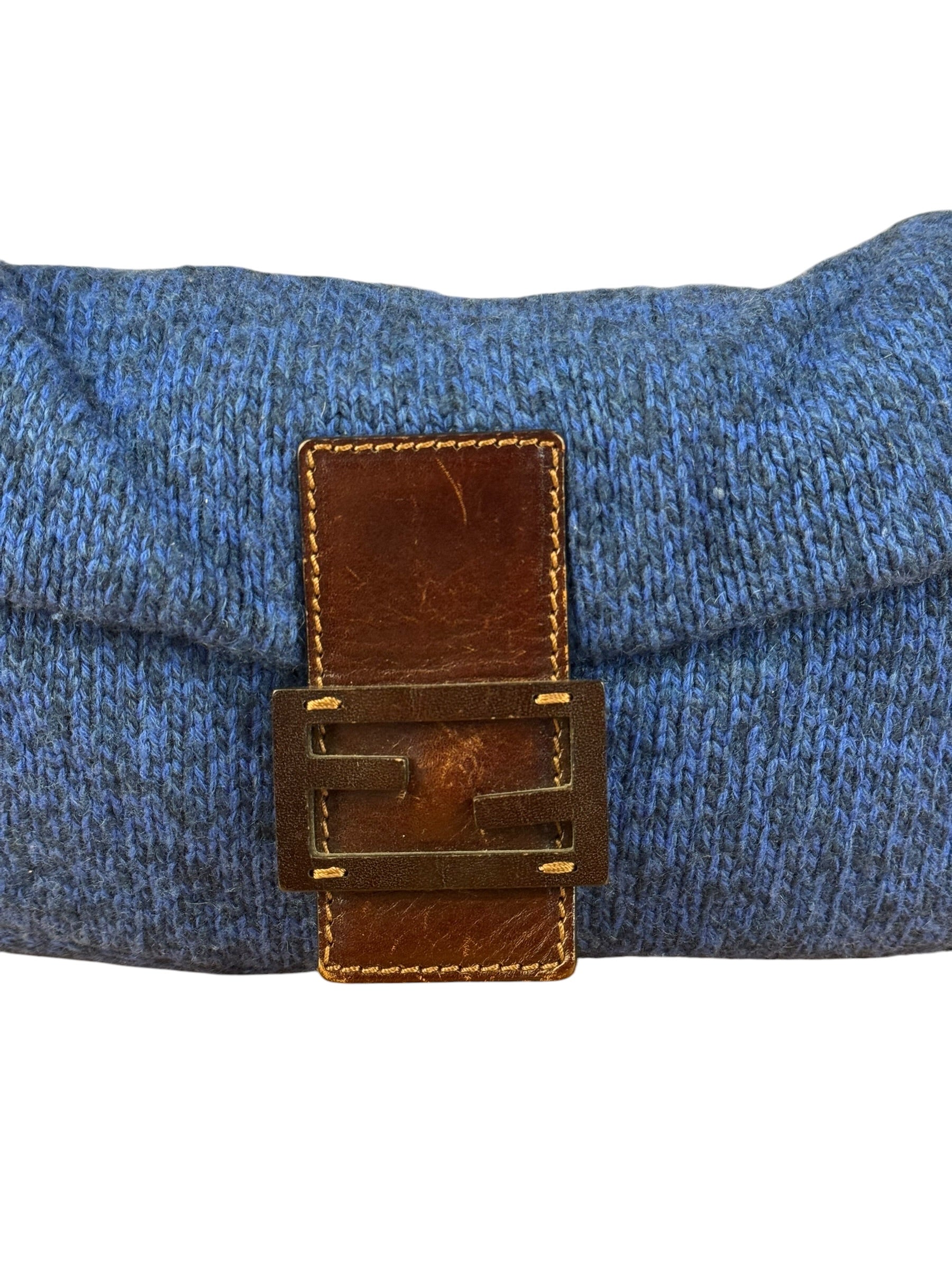 Fendi Vintage Blue Cashmere Baguette