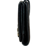 Gucci GG Vintage Black Guccissima Sukey French Flap Wallet