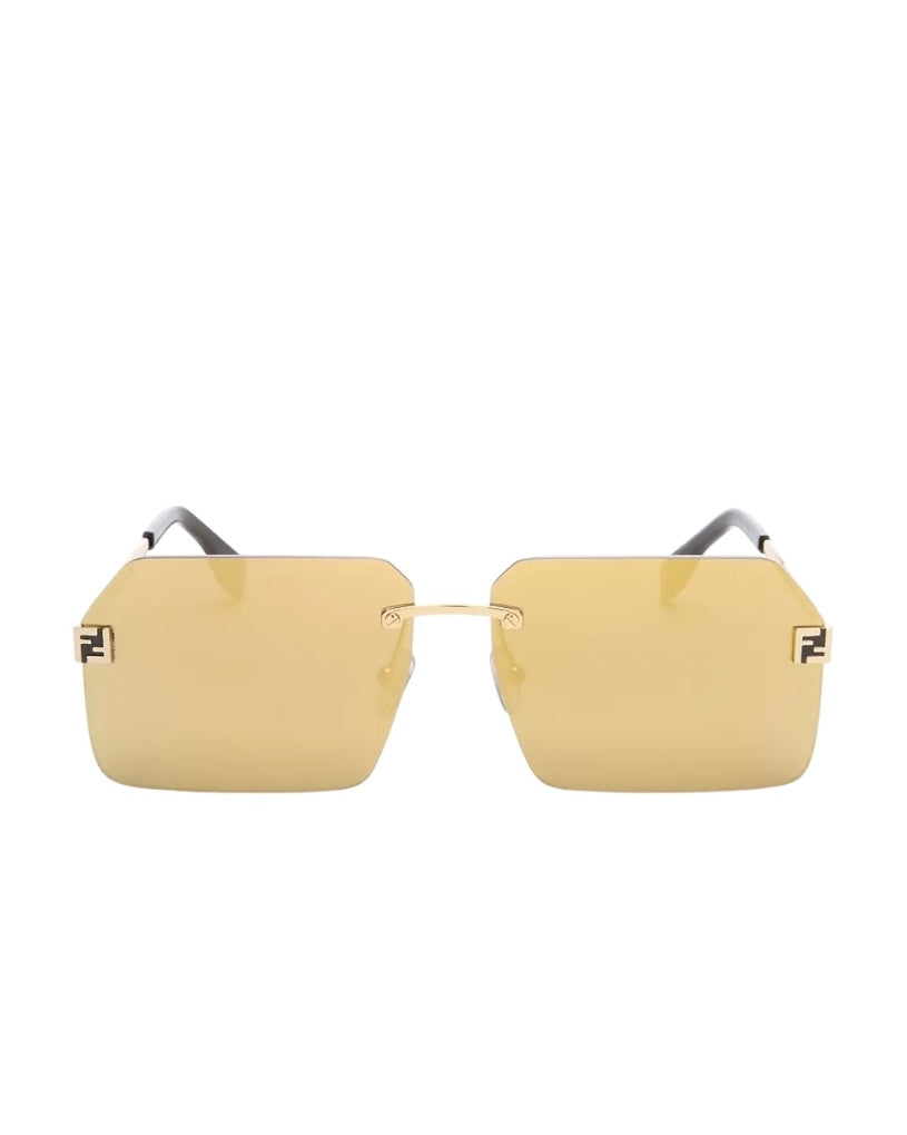 Fendi Sky Gold Tone Rimless Sunglasses