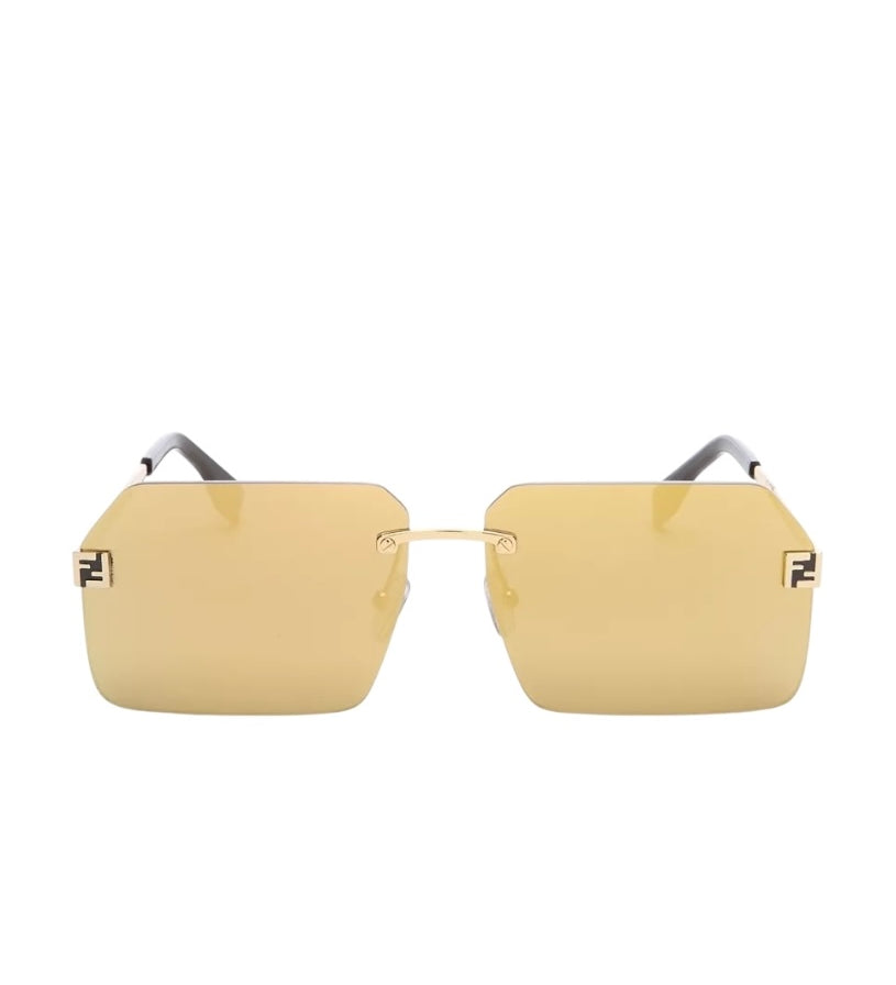 Fendi Sky Gold Tone Rimless Sunglasses