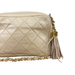 Chanel Beige Quilted Leather Chain Shoulder Bag