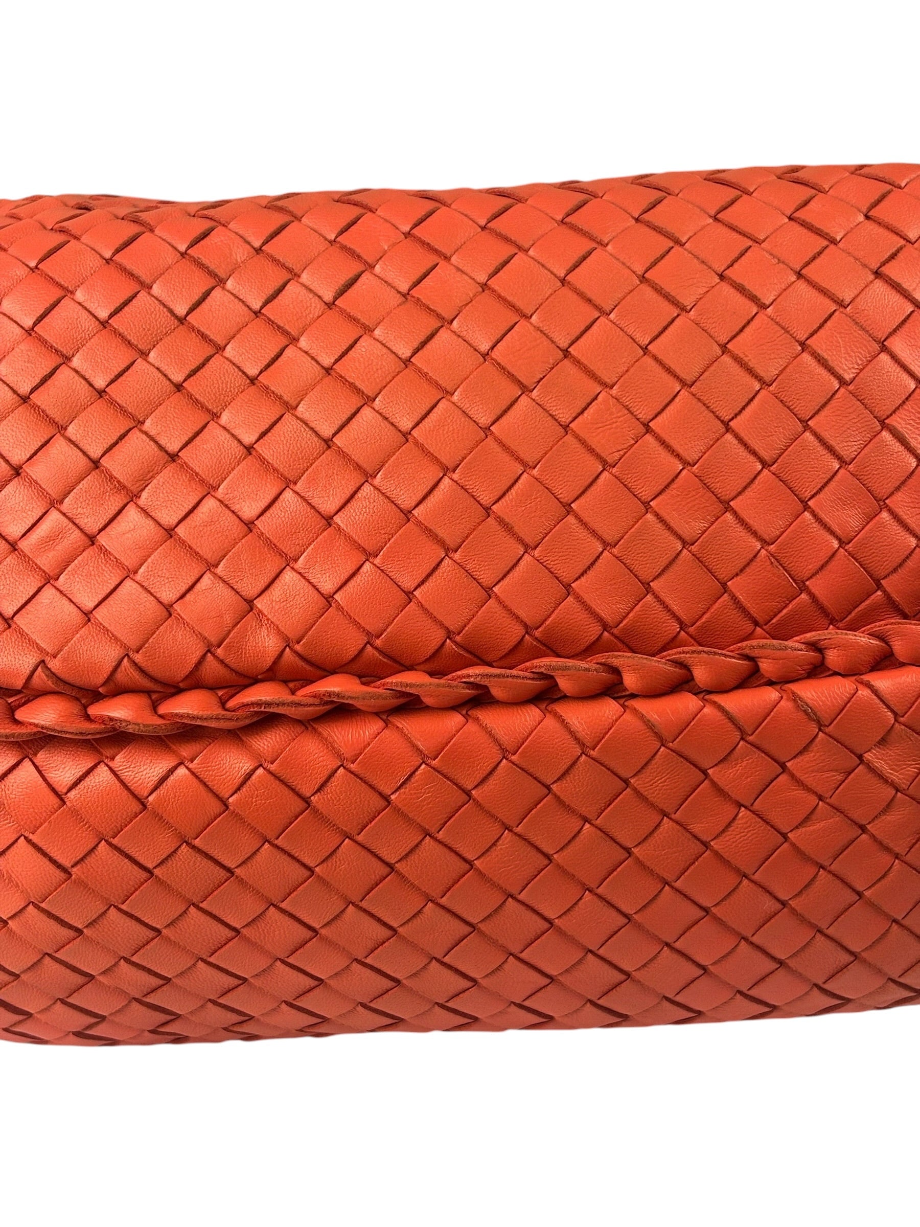 Bottega Veneta Orange Intrecciato Hobo Bag