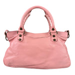 Balenciaga Pink Lambskin Motocross Classic City Two-Way Bag