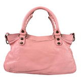 Balenciaga Pink Lambskin Motocross Classic City Two-Way Bag