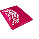 Balenciaga Leather Los Angeles Card Holder Fuchsia