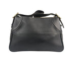 Gucci Black Leather GG Emblem Hobo Bag