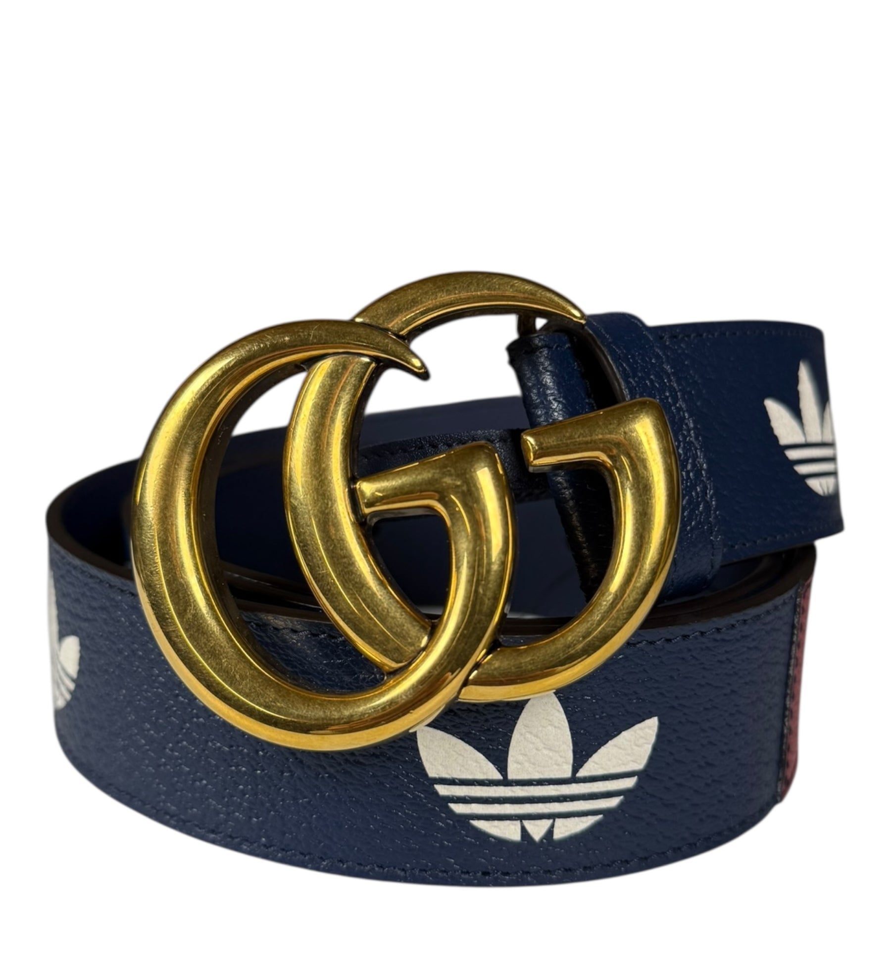 Gucci x Adidas Leather Belt Navy/Red