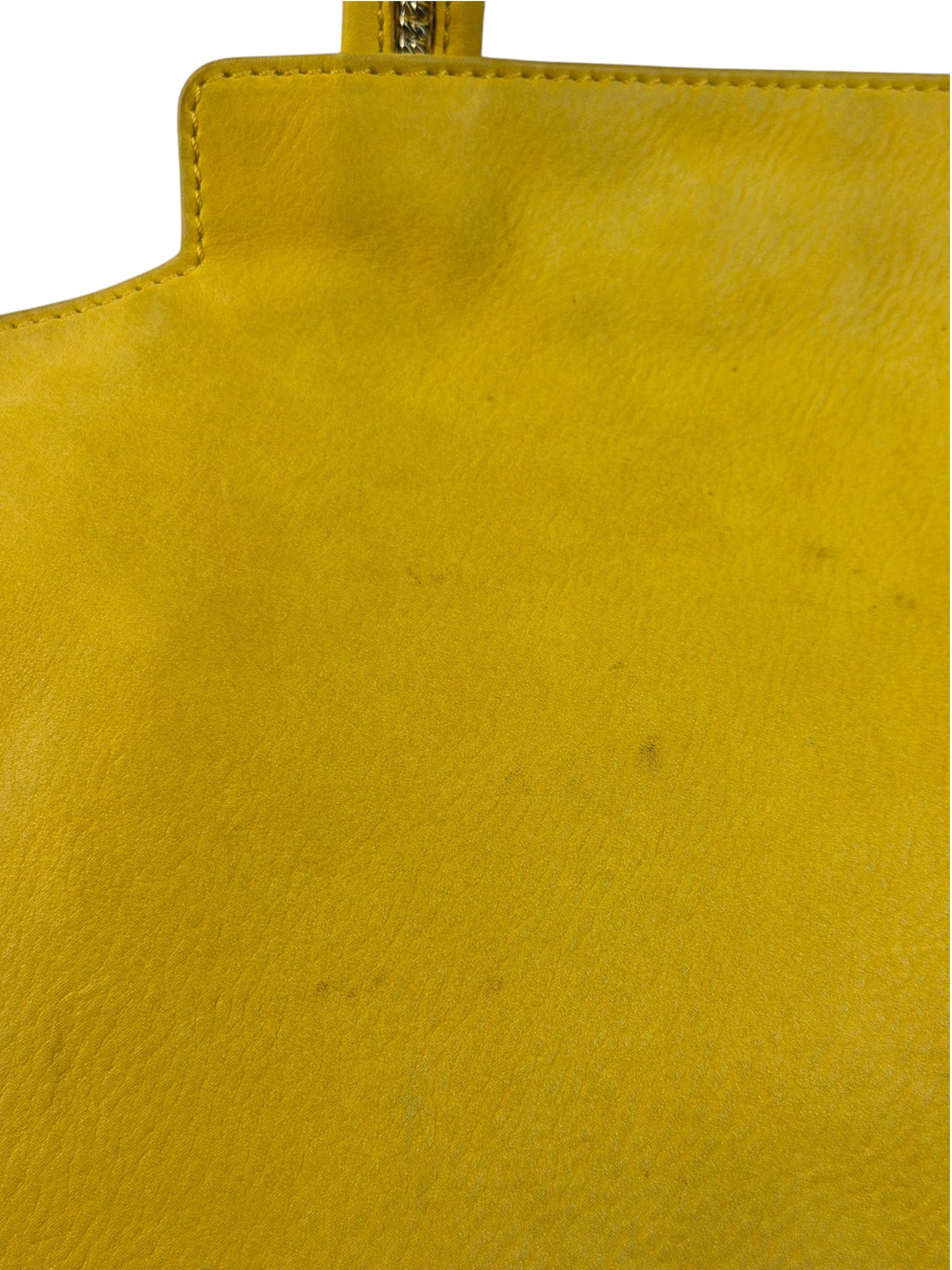 Fendi Yellow Leather Shoulder Bag