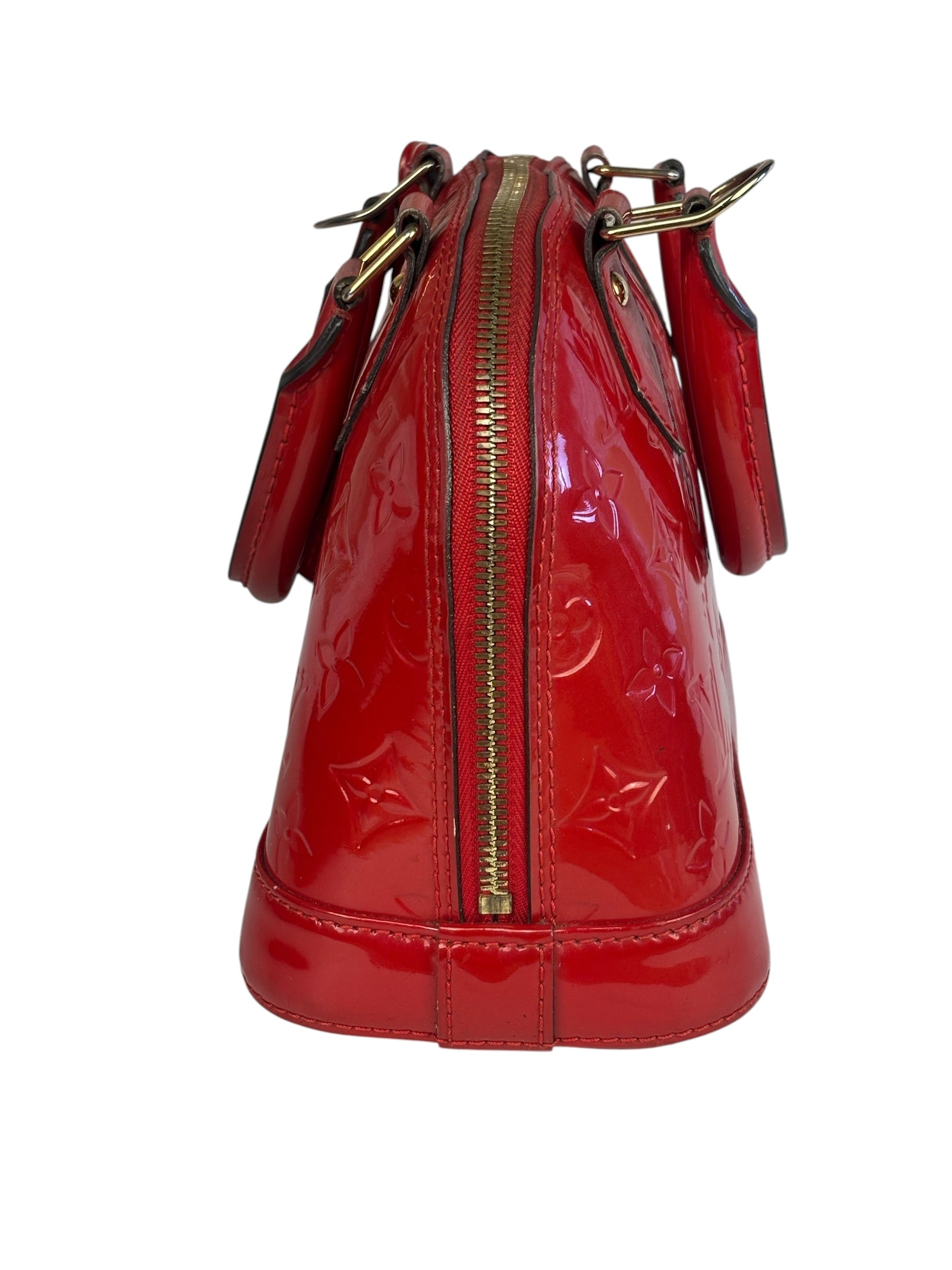 Louis Vuitton Red Vernis Alma BB Handbag