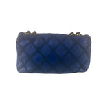 Chanel Blue Leather Diamond Stitch Iridescent Chain Flap Bag 2012