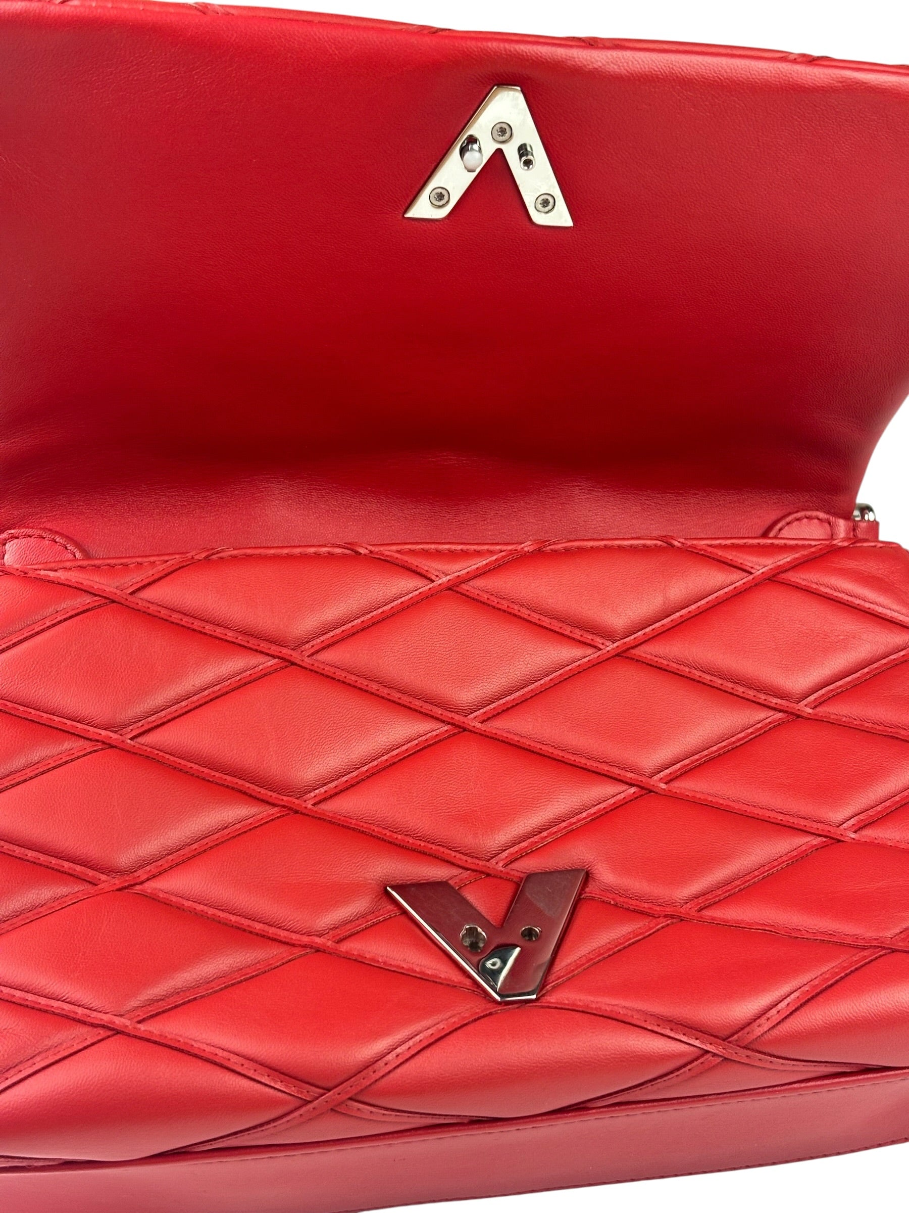Louis Vuitton Red Lambskin GO-14 Malletage Shoulder Bag