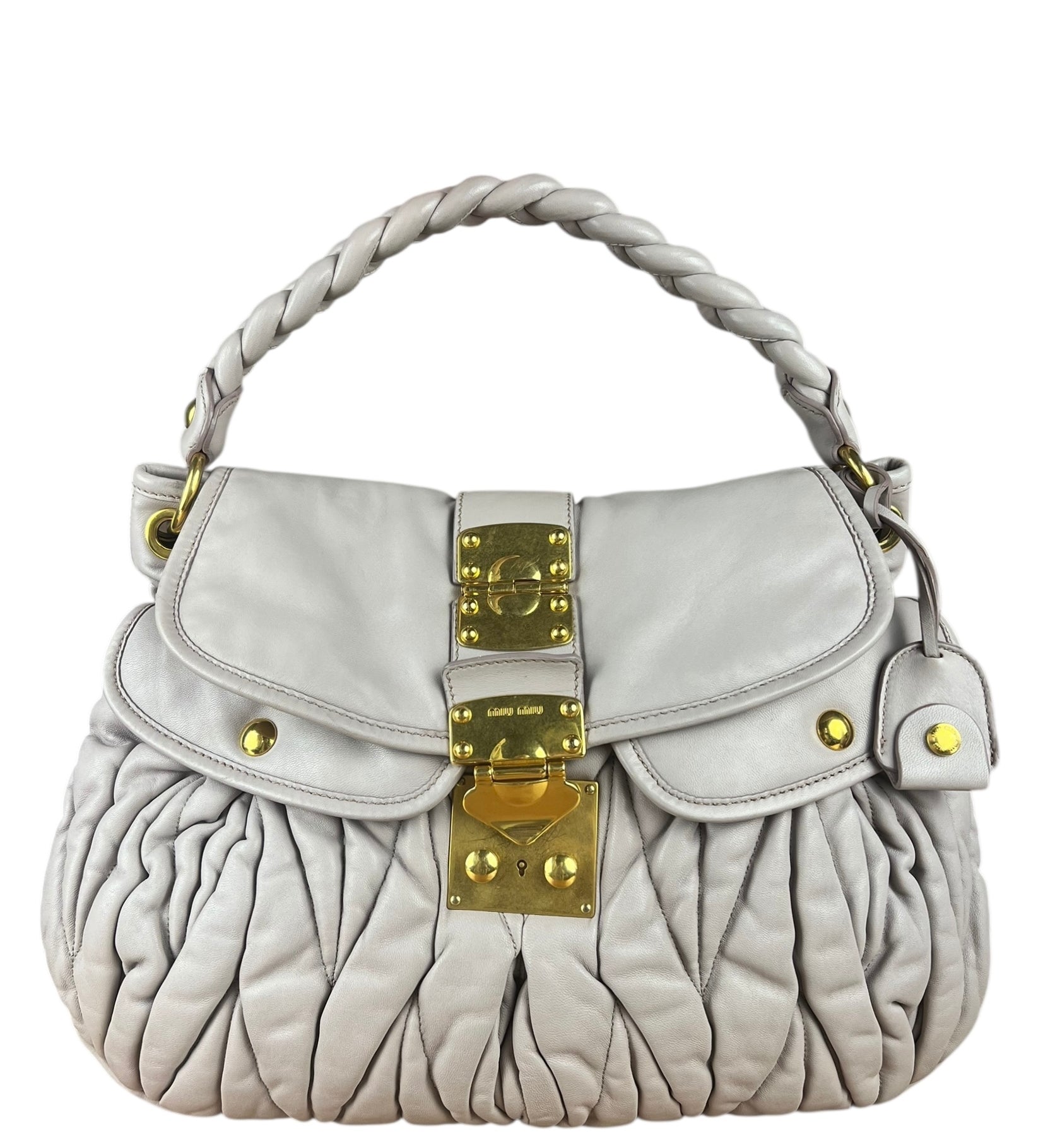 Miu Miu Lilac Nappa Leather Shoulder Bag
