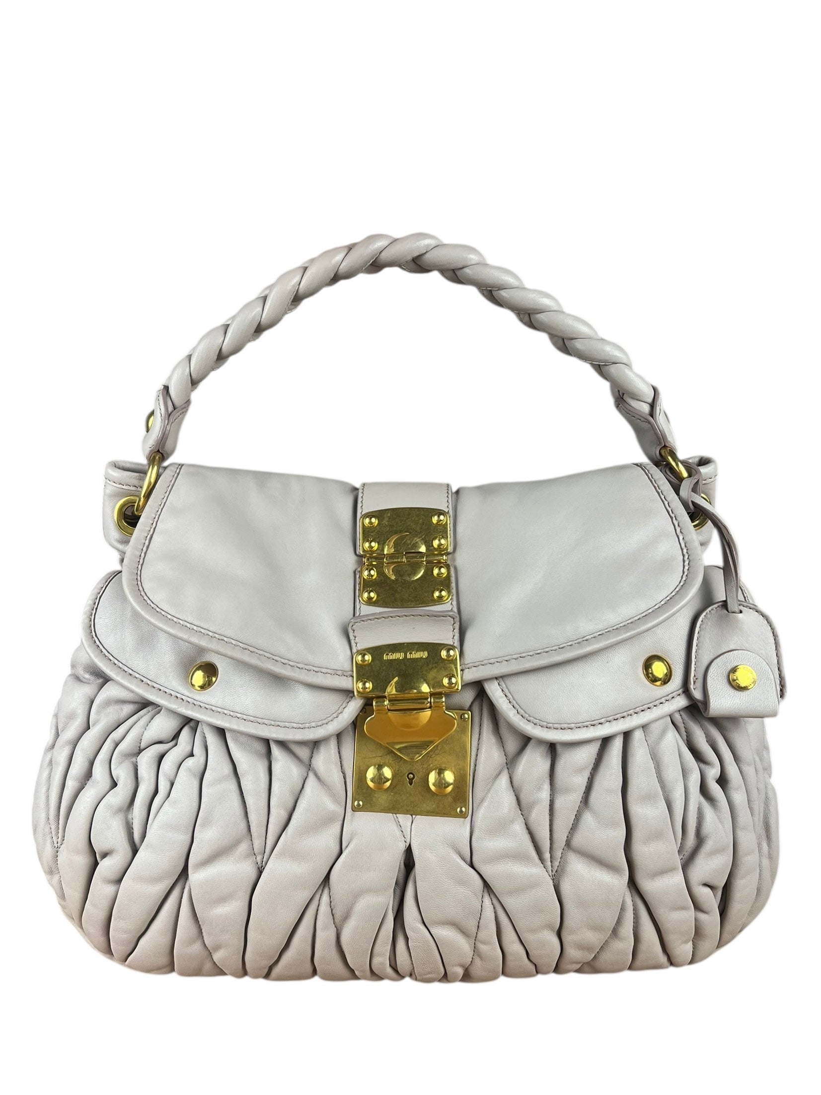 Miu Miu Lilac Nappa Leather Shoulder Bag