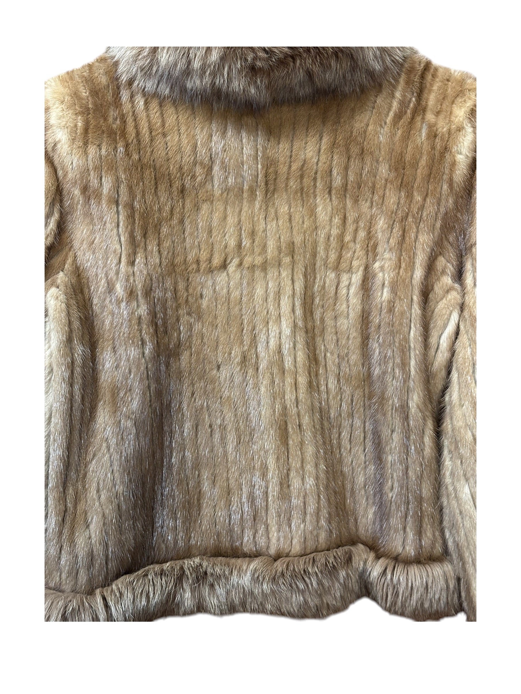 Saga Brown Mink Fur/Fox Fur Trim Coat