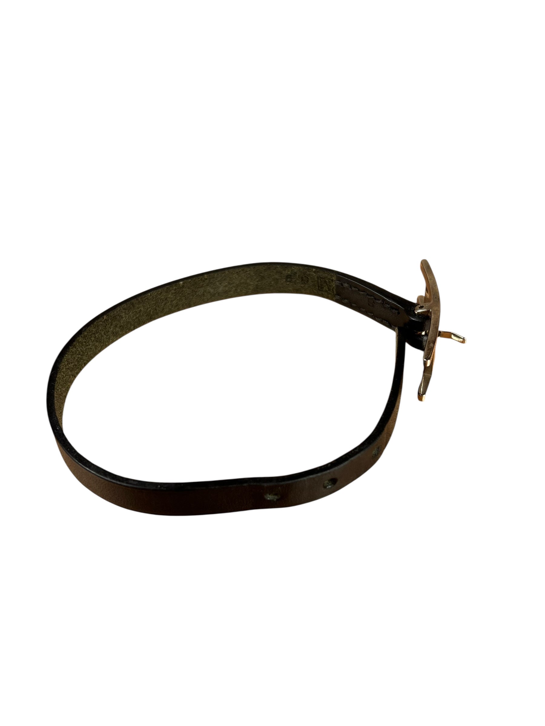 Hermes Black/Silver Behapi Leather Bracelet