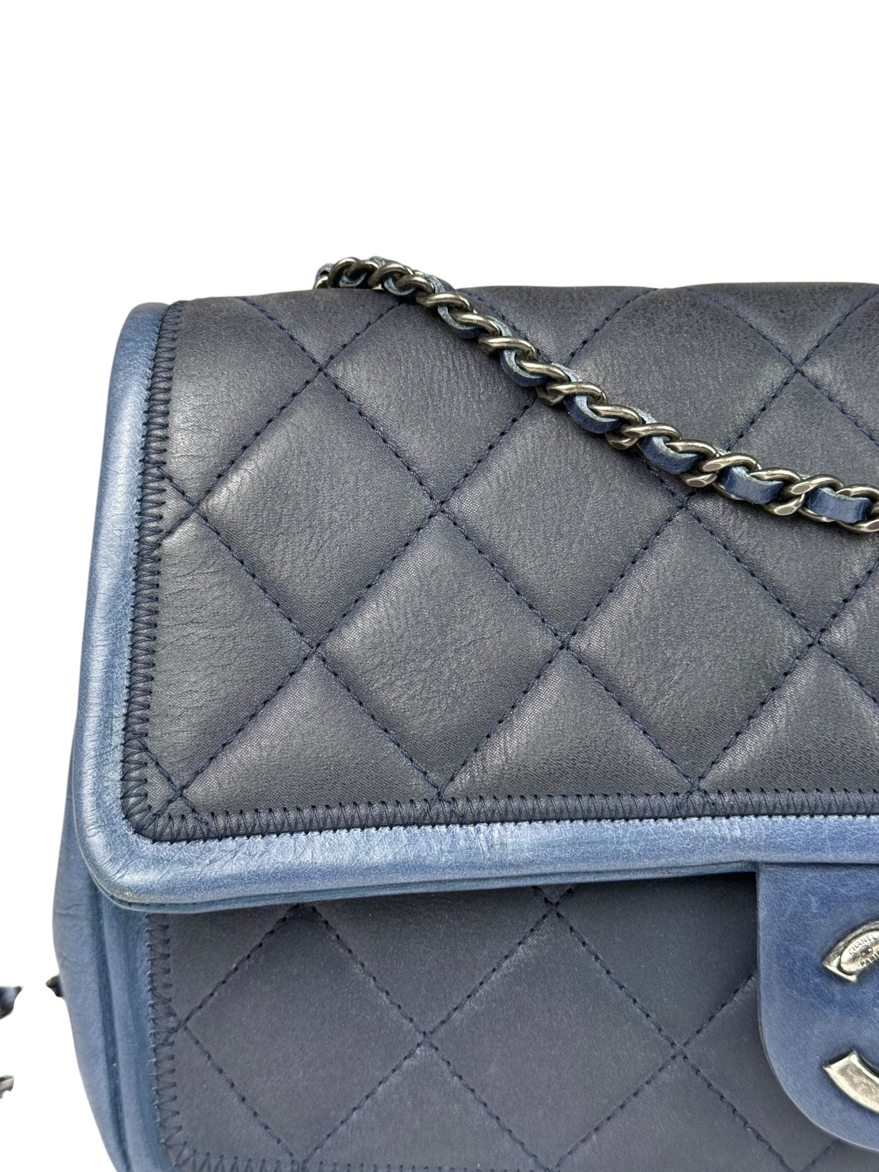 Chanel Paris-Salzburg Blue Bicolor Quilted Flap Bag 2014