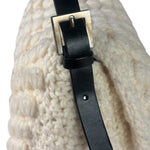 Fendi Vintage Leather Trim Knitted Wool Mamma Baguette