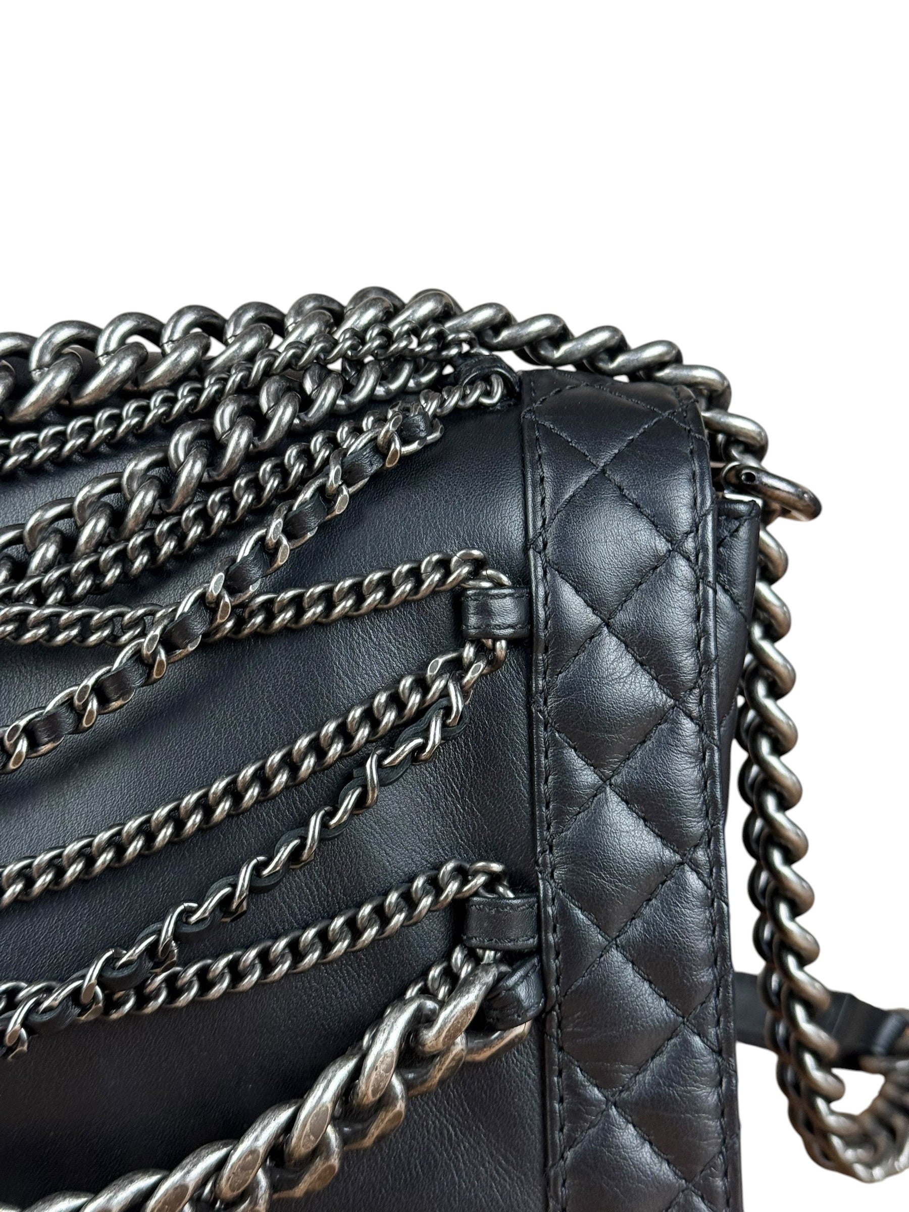 Chanel Black Enchained Boy Bag 2013