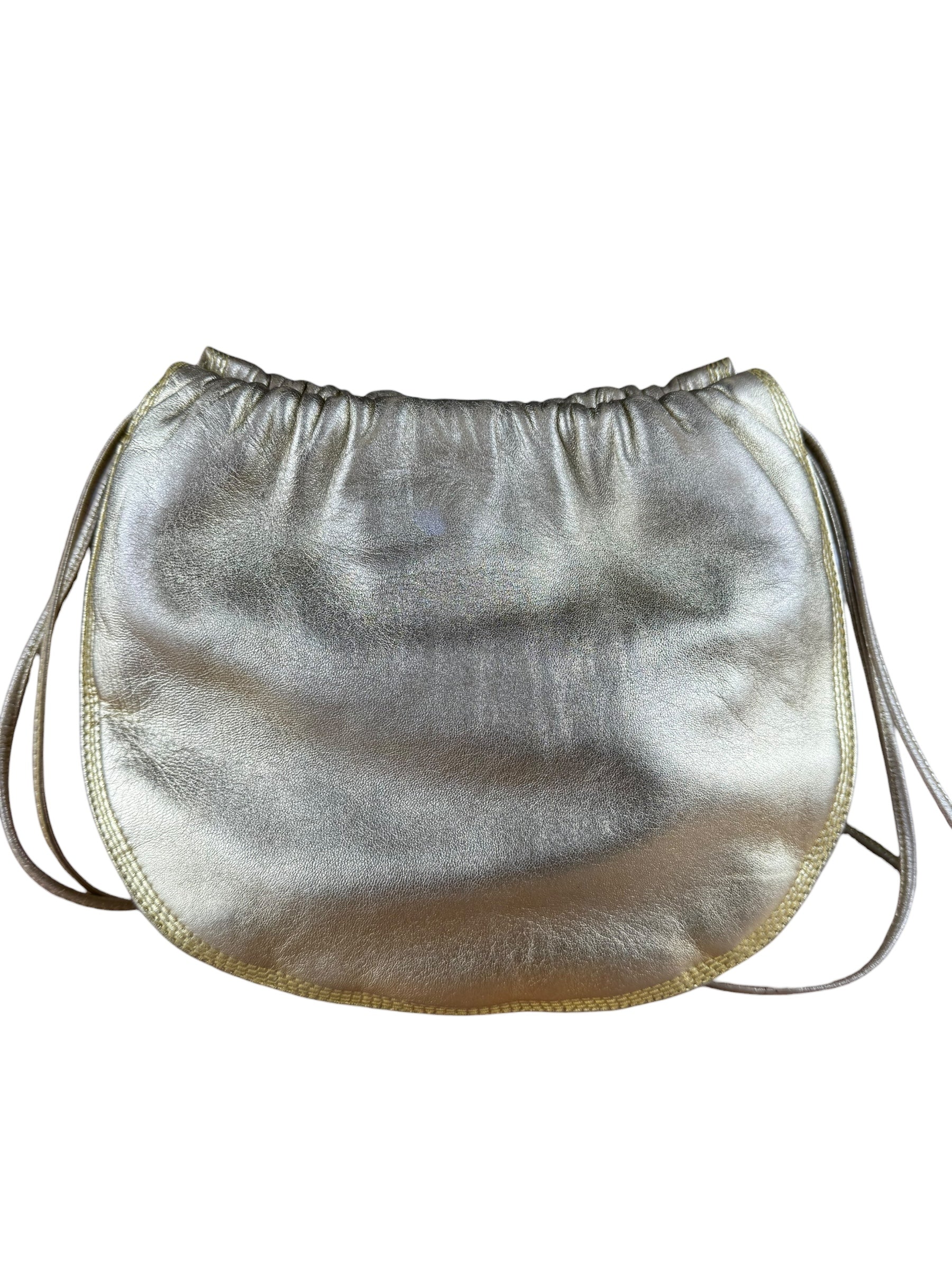 Loewe Gold Leather Anagram Shoulder Bag