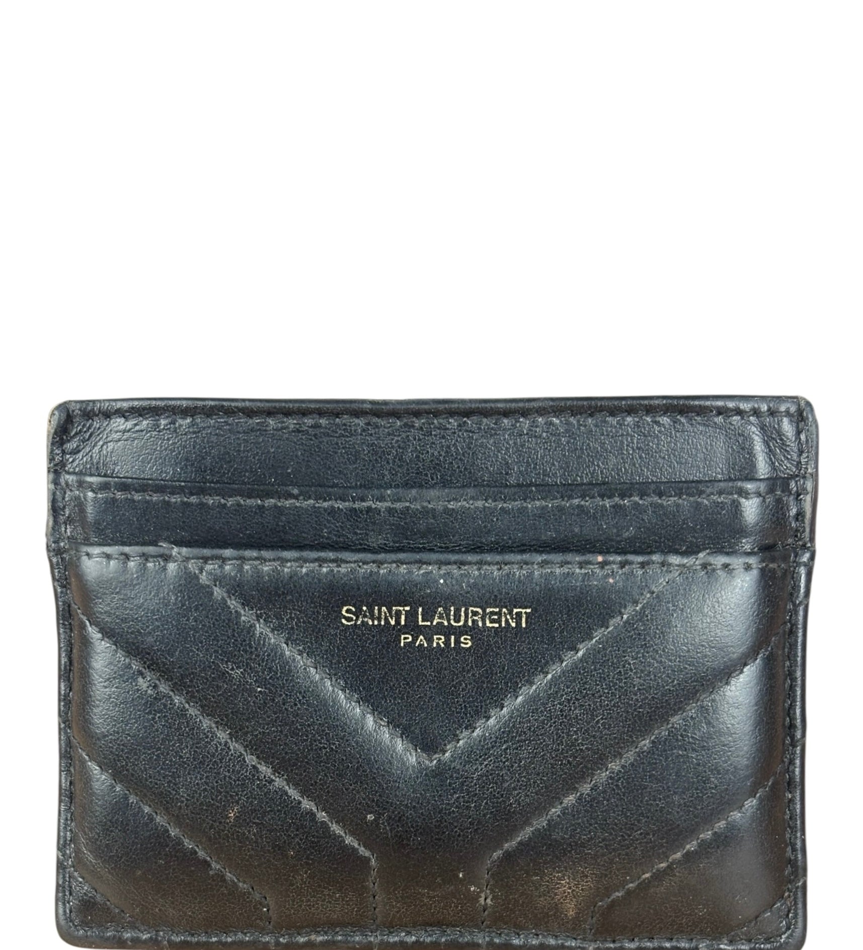Yves Saint Laurent Quilted Black Joan Card Holder