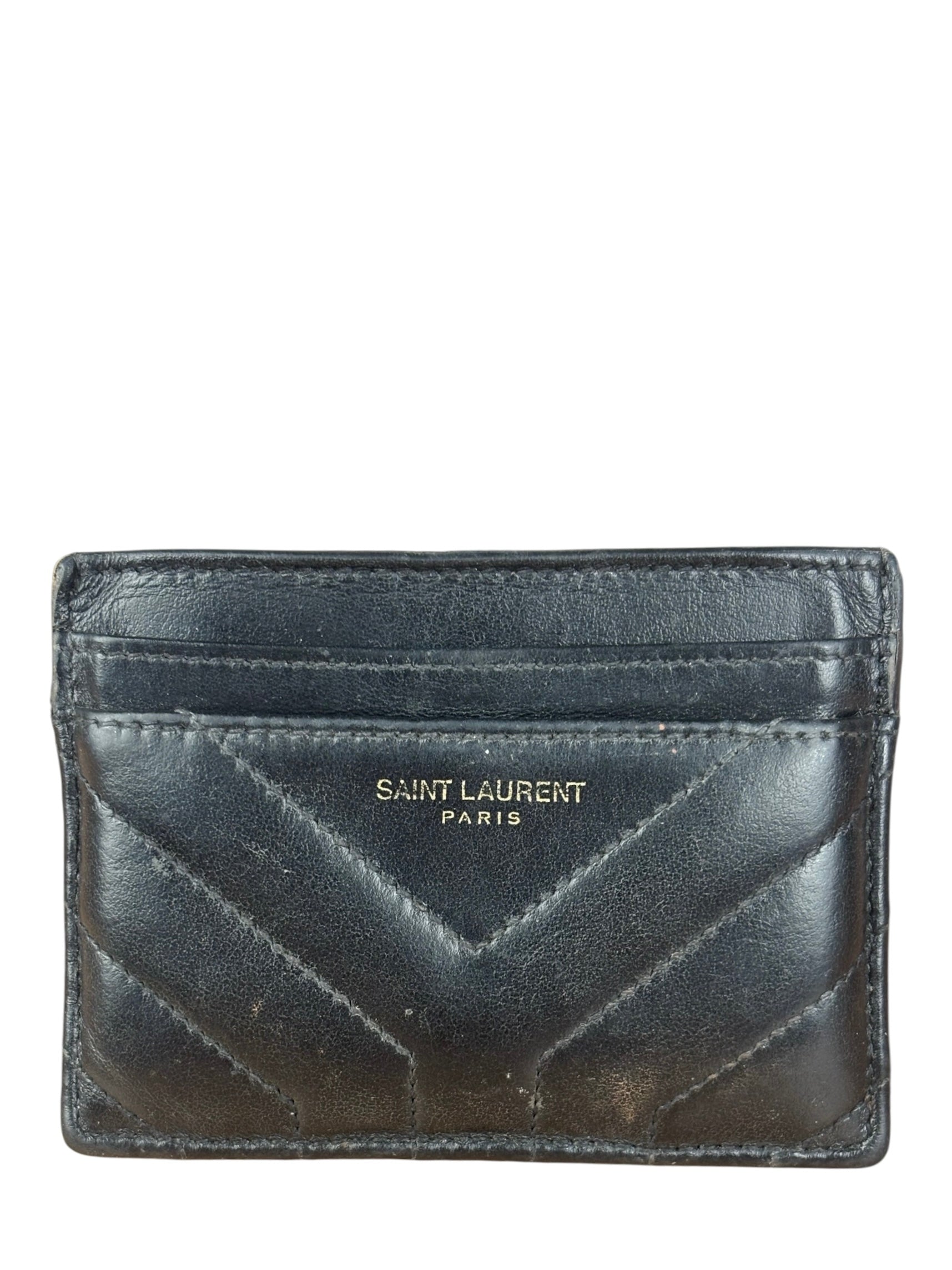Yves Saint Laurent Quilted Black Joan Card Holder