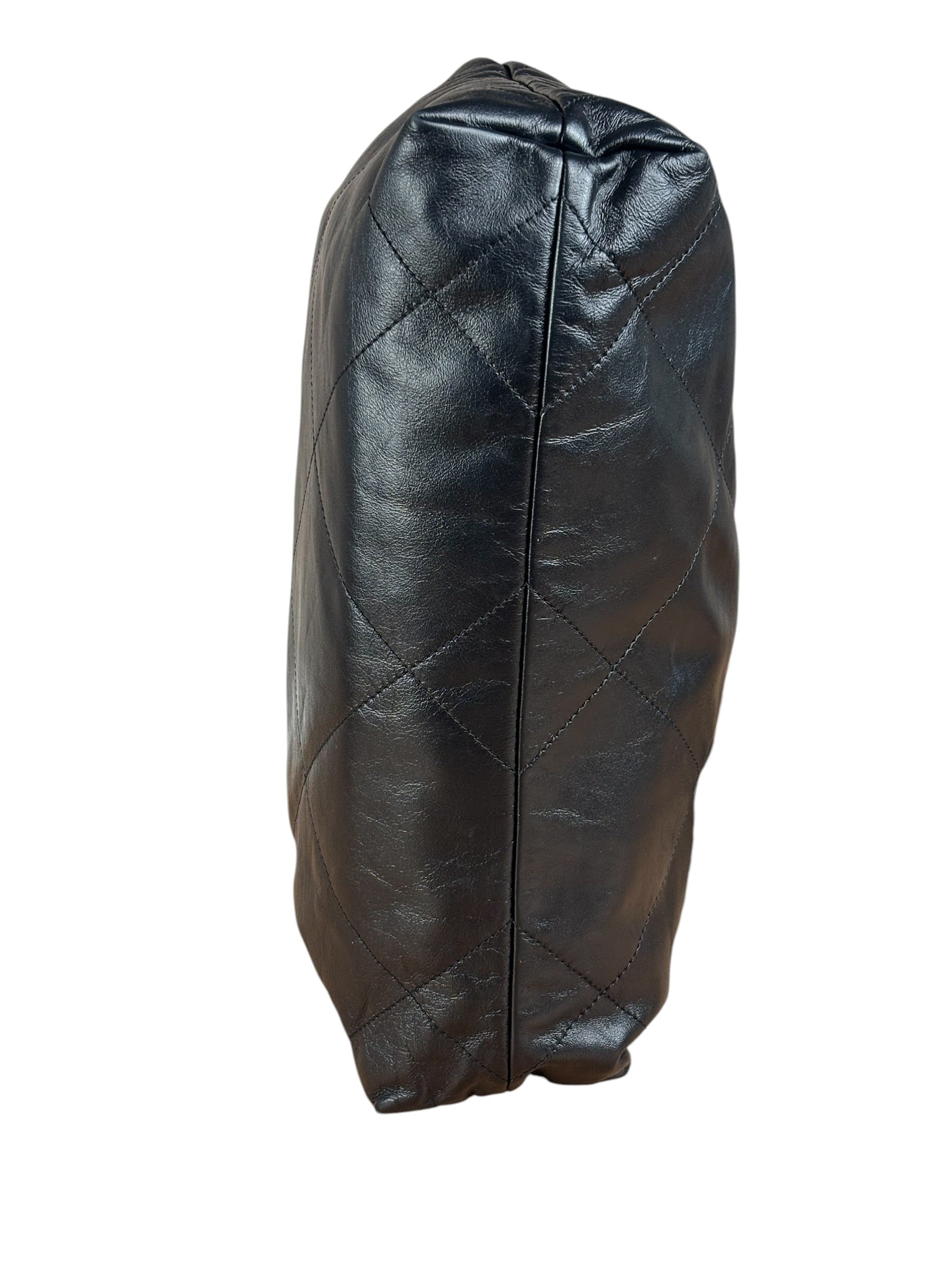 Chanel Black Quilted Leather 22 Chain Hobo Bag 2021